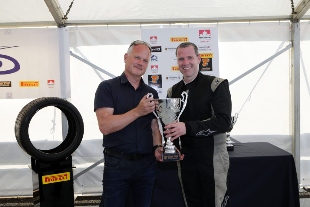 Steve Bennet hand over a TracTive Trophy.